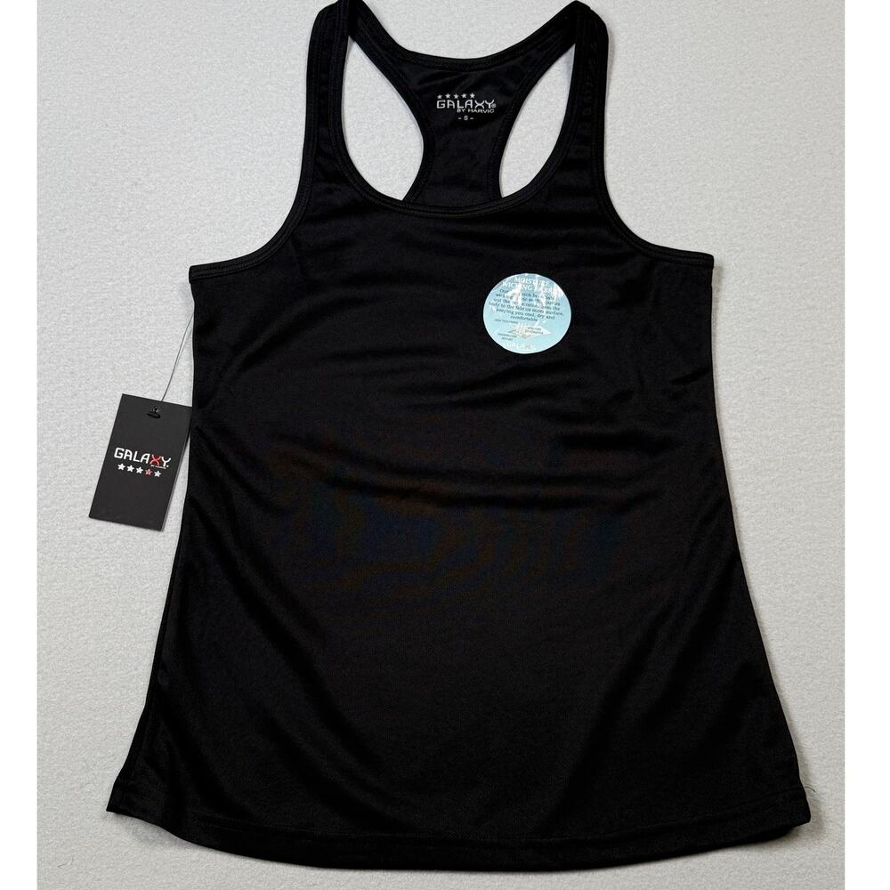 Galaxy By Harvic Women's Moisture Wicking Racerback Tanks black Small